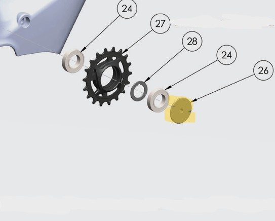 E-Bike Idler Pulley Screw [Double Bearing] - 10 x 1.0